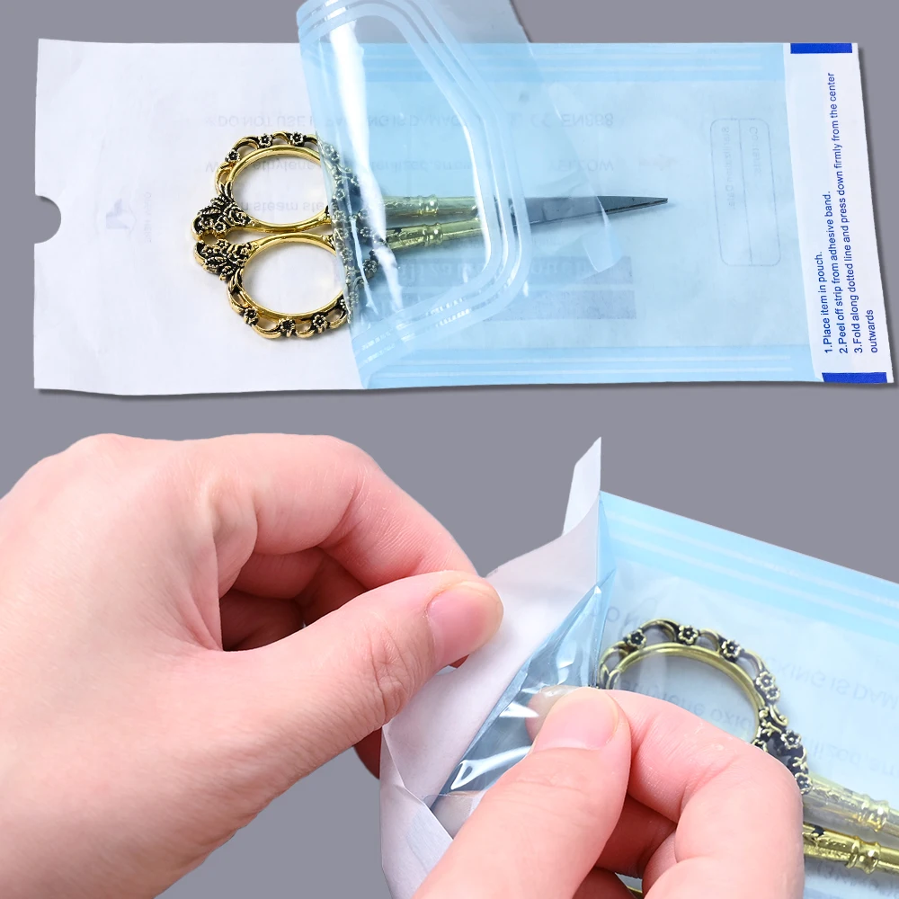 일회용 자체 밀봉 살균 파우치 가방, 네일 문신 매니큐어 액세서리 도구용 일회용 보관 가방, 20 개, 200 개