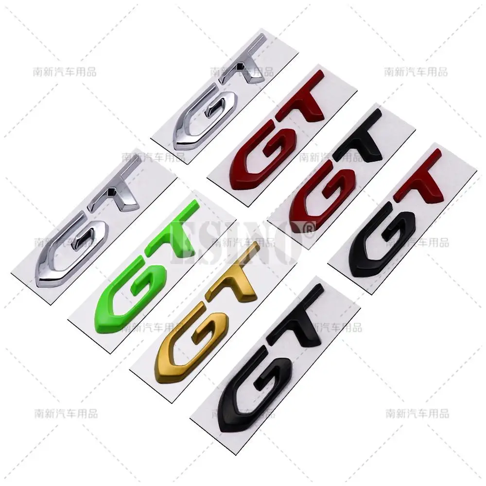 Car Styling GT 3D Metal Chrome Zinc Alloy Emblem Car Badge Body Fender Adhesive Emblem for Peugeot GT RCZ 308 508 3008 5008