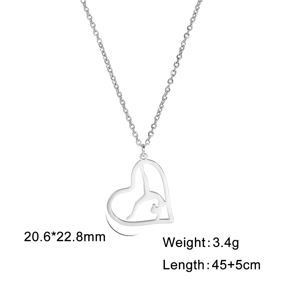 Elegant Rhythmic Gymnastics Stainless Steel Necklace – Trendy 2024 Jewelry