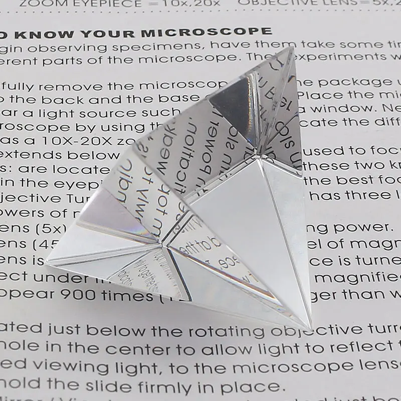 プリズム光学ガラスクリスタルピラミッド底面40mm長方形ピラミッド