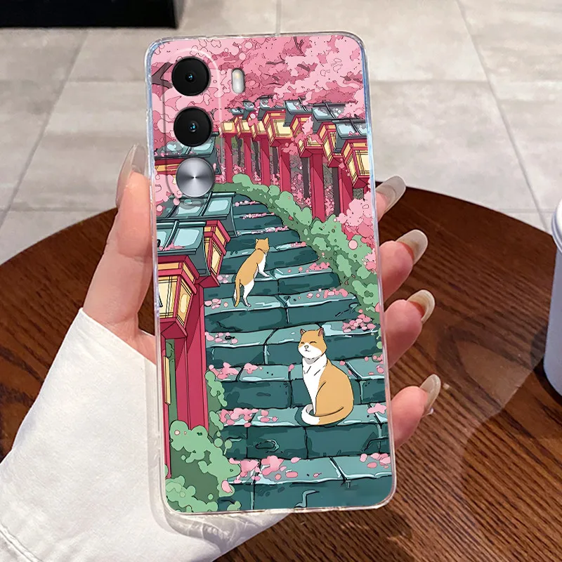 Aesthetic Cute Cat Soft Silicone Transparent Phone Case