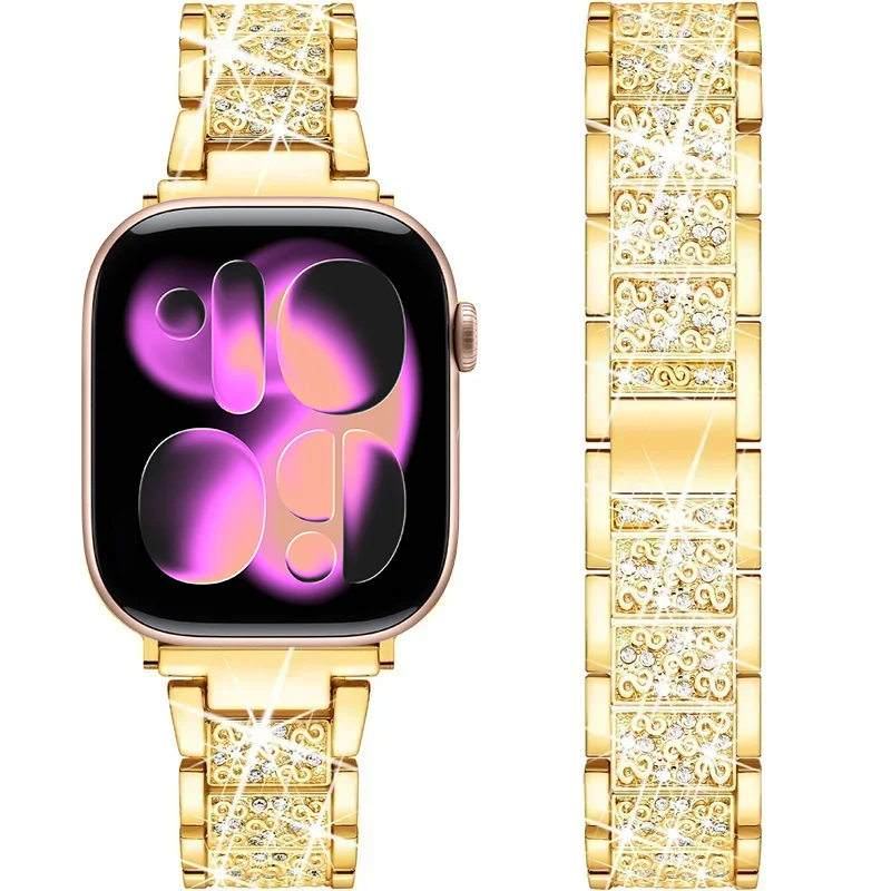 Elegant Bling Diamond Metal Strap Bracelet