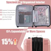Ensemble de bagages 2 pièces - Valise cabine 20 pouces et trousse de toilette 14 pouces - Rose 6