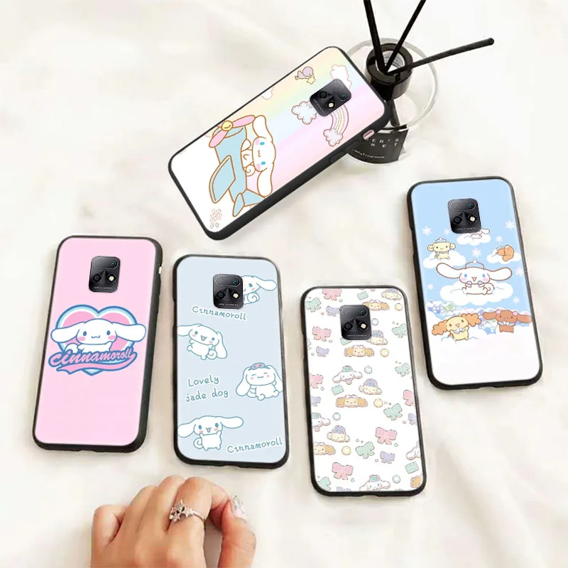 Custodia Morbida Nera Cinnamoroll Per Samsung Galaxy S7 Edge J2 Prime J4 Core J5 Plus J7 Duo J8 Pro