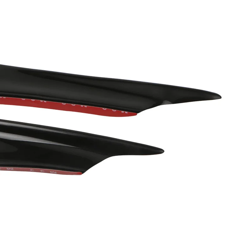 4 stücke Universal Auto Frontschürze Lip Fin Splitter Körper Spoiler Canards Spoiler Auto Tuning Canard Decor Schwarz Carbon Faser – Detail 7