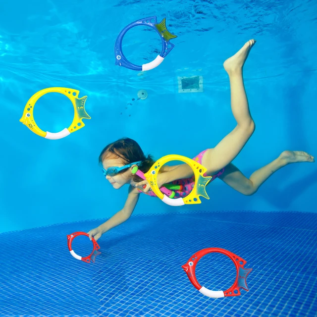 Funny Diving Game Toys Summer Fish Ring Throwing Water Underwater Training Sinking Pool Dive Bauble for Children Festival Toys 5