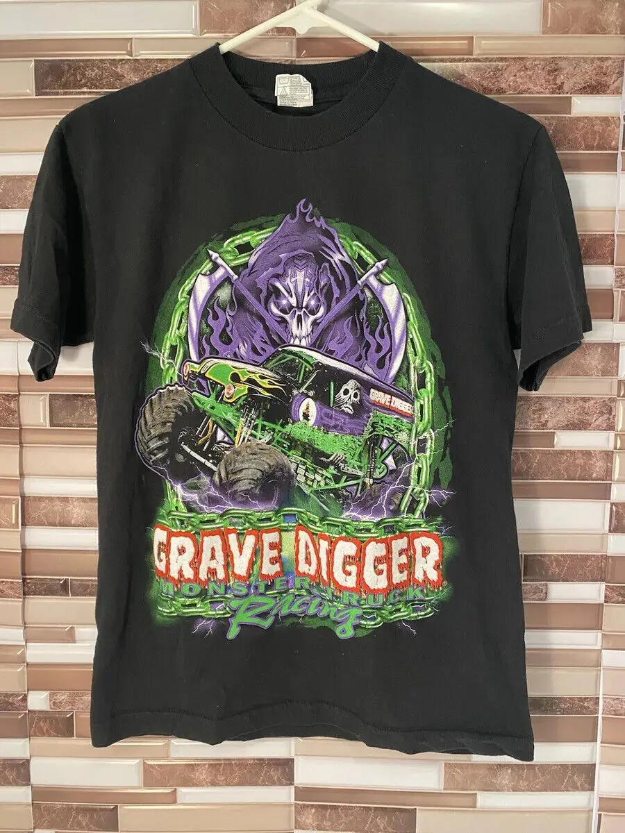 T-Shirt Grave Digger Monster Truck Maniche Lunghe O Corte