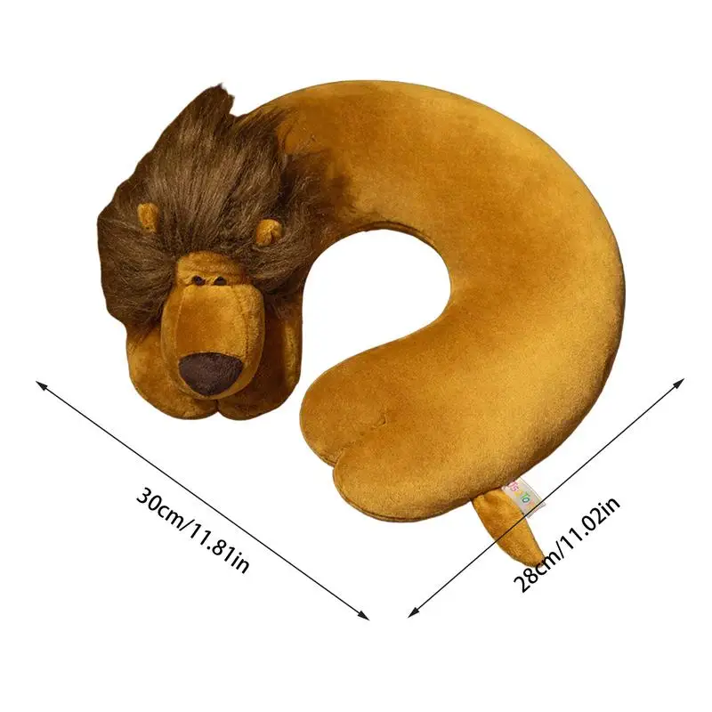 Kids Travel Neck Pillow Cartoon Animal Neck Pillow Soft Travel Pillows for Airplanes Children U-shape Support for