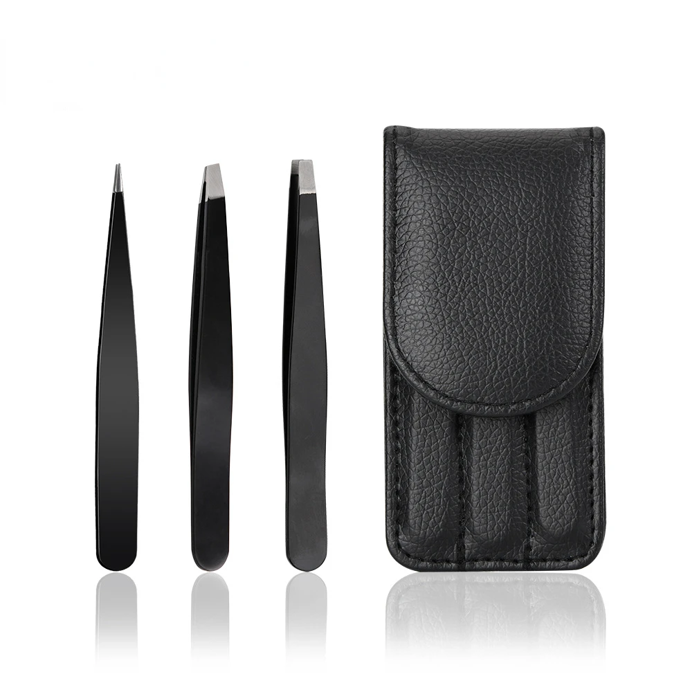 

Professional Tweezers for Eyebrows Lash Twizzer Stainless Steel Eyelash Extension Classic Slant 3pc Hair Removal Tweezers