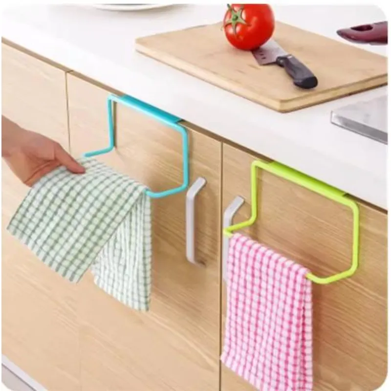 Towel Rack Bathroom Organizer Single Pole Plastic Seamless Rag Hanger Kitchen Bathroom