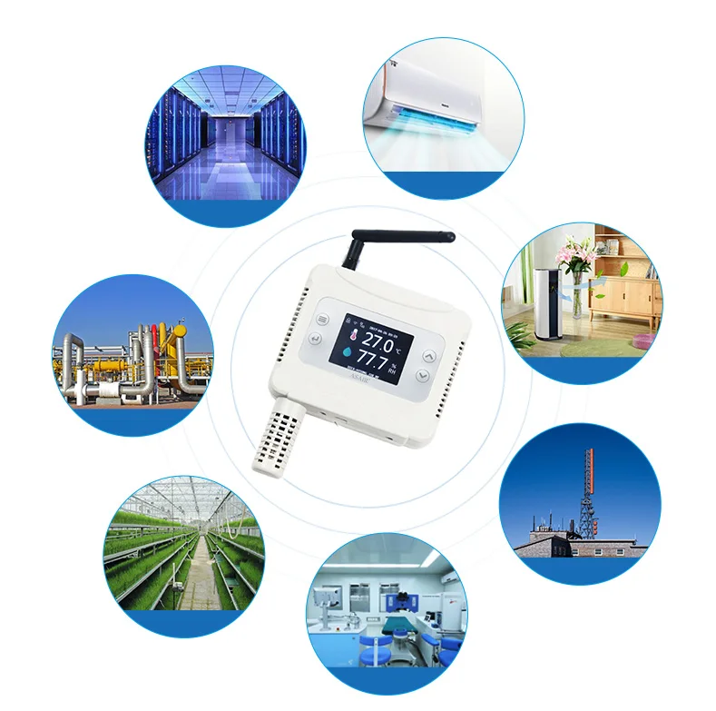 Warehouse / Storage Room Wall-mountable Abnormal Alarm Temperature Humidity Smart Monitor Meter WIFI