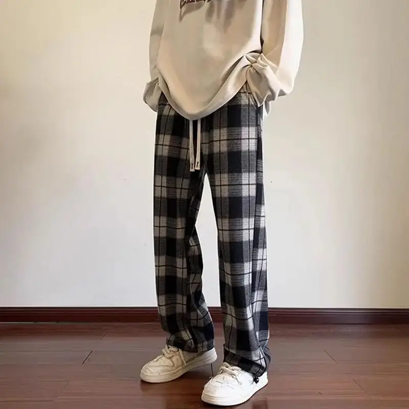 New Narrow Wide Leg Pants Women's Thin Ice Silk High Waist Slimming Straight Leg Casual Pants 3