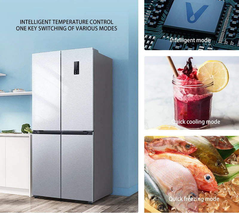 410L Embedded Four-door Side-by-side Door Household Intelligent Inverter Energy-saving Medium-sized Refrigerator