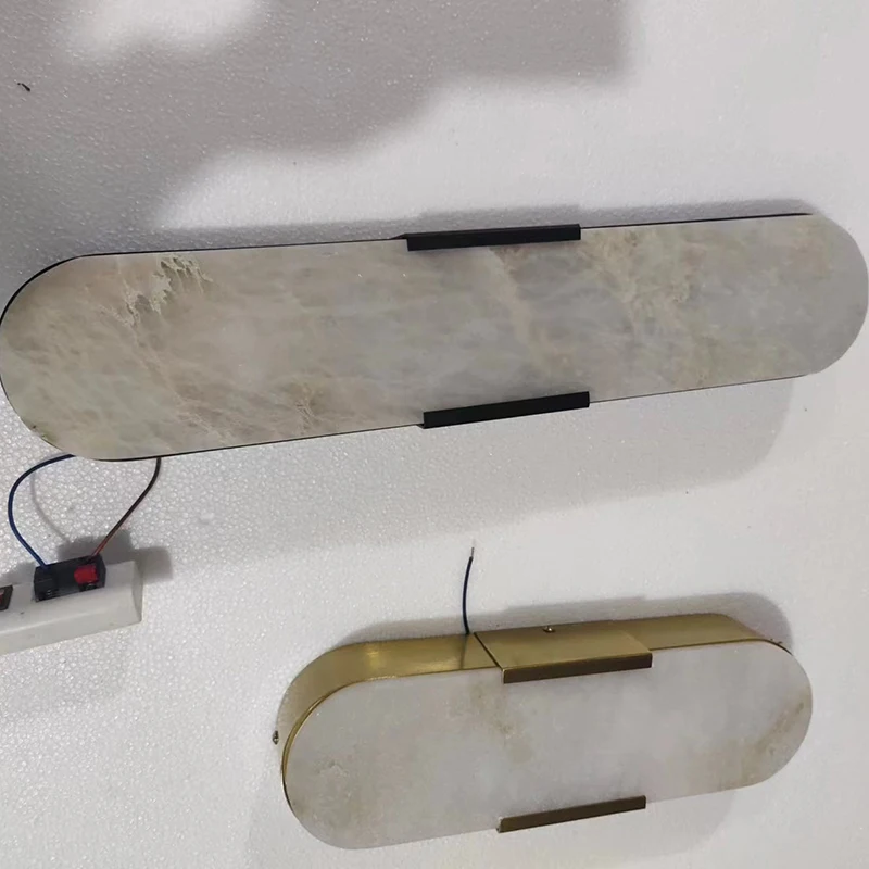 Natural Marble LED Wall Light Good Quality Copper Bedroom Stair Aisle Dinging Room Parlor Sconce Lighting