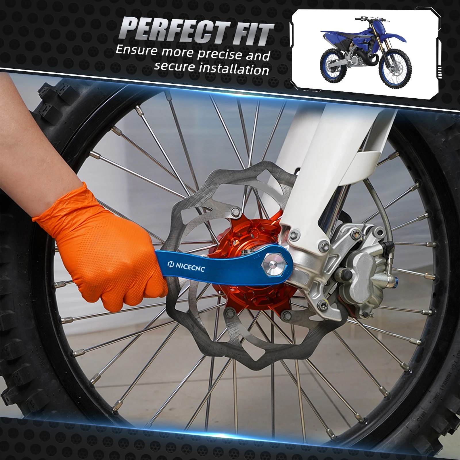 NICECNC Für Yamaha YZ125 YZ250 YZ250F YZ450F WR250F WR450F YZ250X YZ450X YZ 250FX 450FX 1996-2024 Achsschlüssel Werkzeugschlüssel – Detail 6