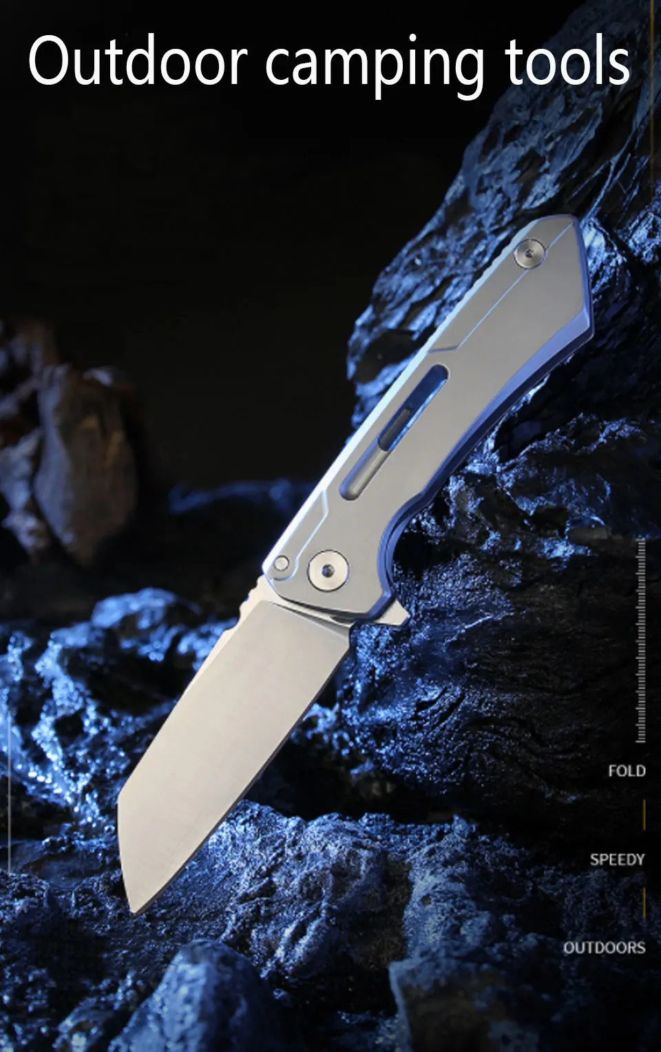 Description Picture 2 of itemD2 High hardness Steel Bearing Folding Knives Drop Point Blade Outdoor Camping Hunting Utility EDC Knife Multi-Tool Gift Box