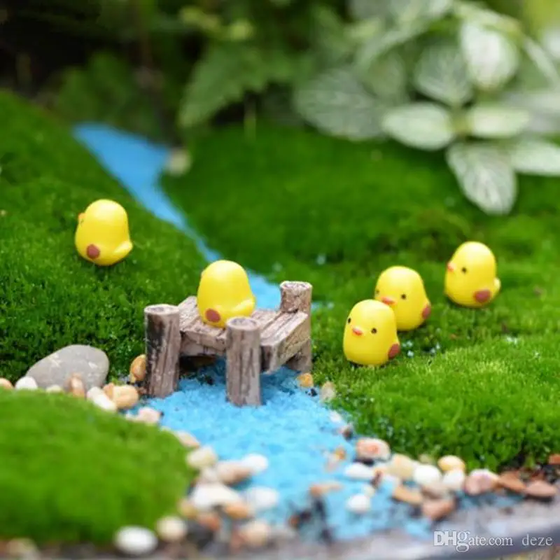 Mini polluelos de 20 piezas para decoración del hogar, miniaturas de patos de hadas, miniaturas de Micro jardín, DIY