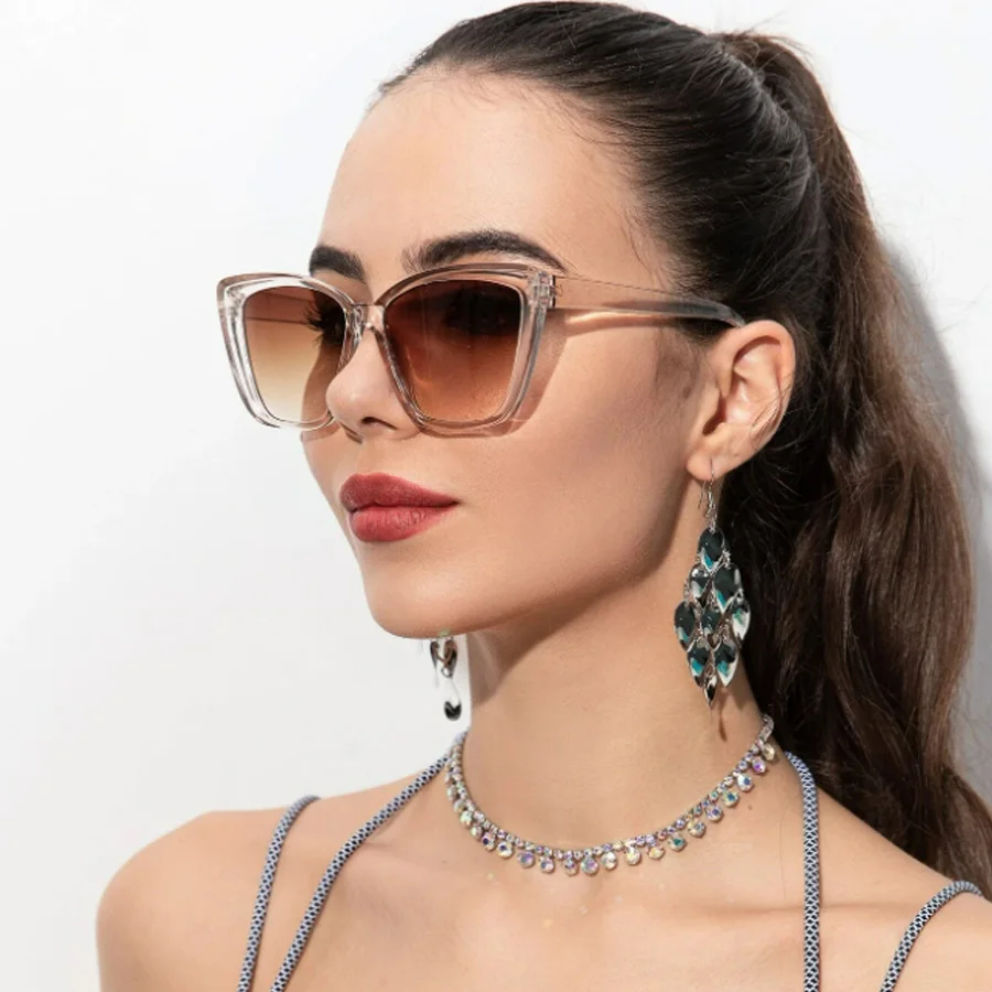 2PCS Cat Eye fashion Women Sunglasses Daily Holiday Beach Decorative Glasses 5