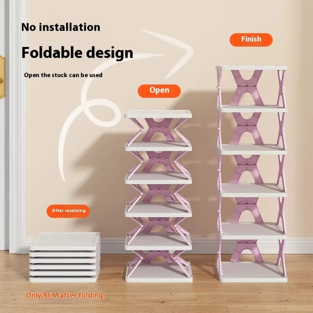 Simple Shoe Rack Storage Foldable Dustproof Storage Cabine Multi-Layer Organization Shoes Rack Shoes Cabinet Space-Saving