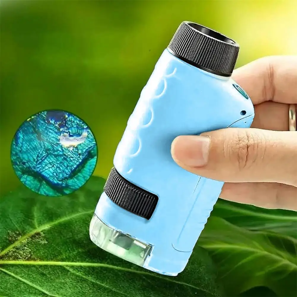 

Scientific Exploration Microscope Outdoor Handheld Kids Microscope with 60x-120x Zoom Magnification Lenses Battery for Science