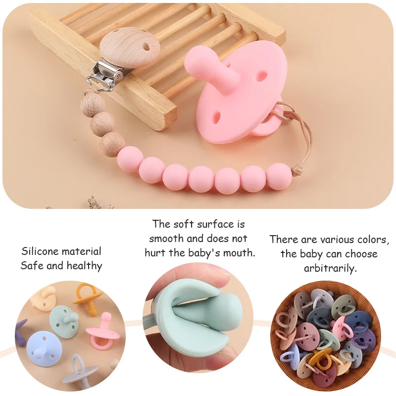 Baby Silicone Pacifier Soft BPA Free Soother Infant Dummy Nipple Newborn Baby Teether Toy Teething Nursing Pacifier Chain Pendan silicone pacifier baby pacifier silicone baby teether
