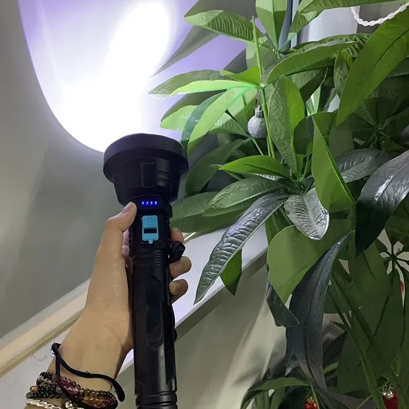 긴 크기 ABS 손전등 USB 케이블로 충전식 밝은 LED 토치 3 가지 모드 캠핑 하이킹 낚시 방수