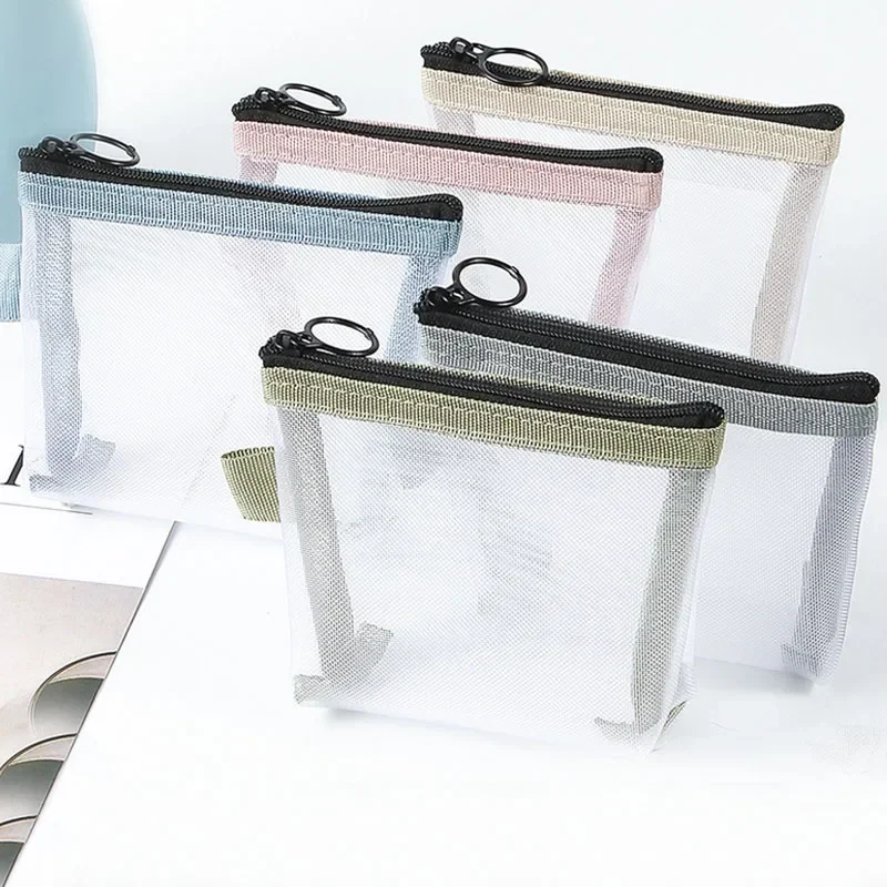 FSSTUD Portamonete da donna, 3 pezzi, trasparente, portamonete, portachiavi, mini portamonete, portamonete, portamonete, portamonete, porta carte di credito, trasparente