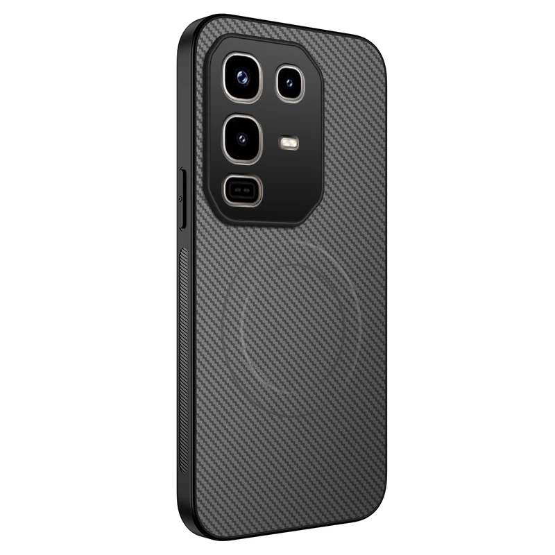 Soft Silicone Carbon Fiber Magnetic Protective Back Cover Case
