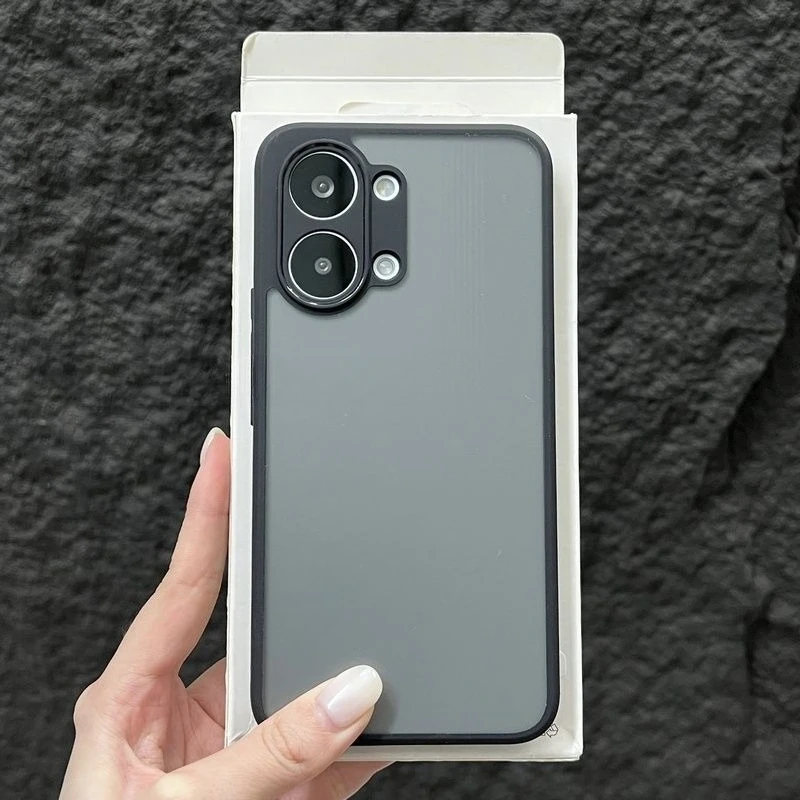 Frosted Transparent Black Back Panel with Black Frame PC-TPU Cover Case
