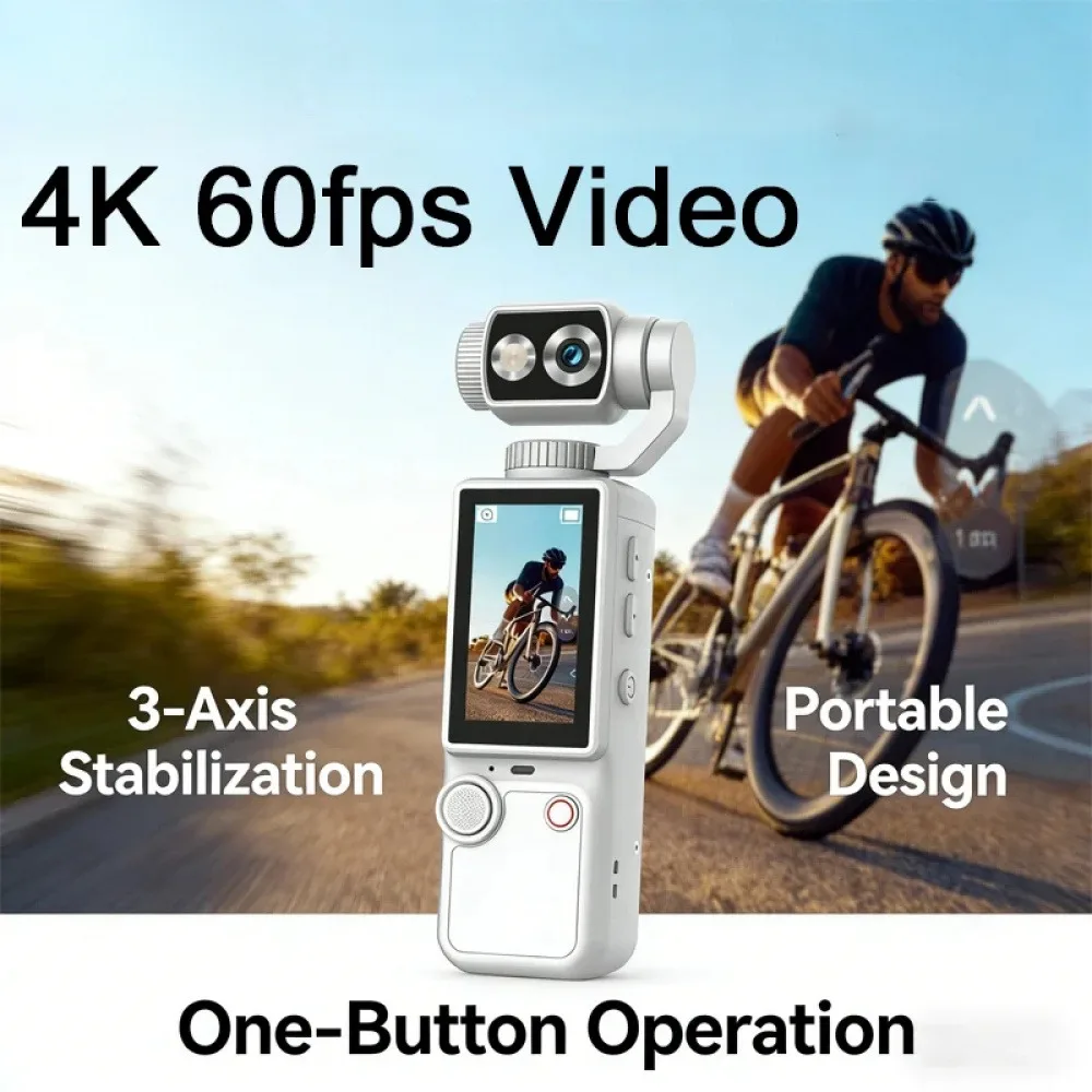 Caméra Action 360° 4K/1080p avec 32GB ou Sans Carte - Lot Noir/Orange/Kaki