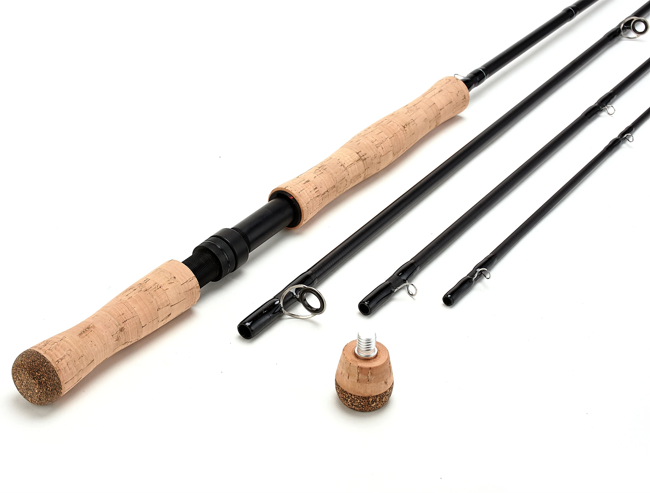 10'9" / 3.2m 7-8wt Fly Fishing Switch Rod 4 Pieces Carbon Fiber Sections Freshwater Fishing 2 Extra Cork Handles Fighting Butt