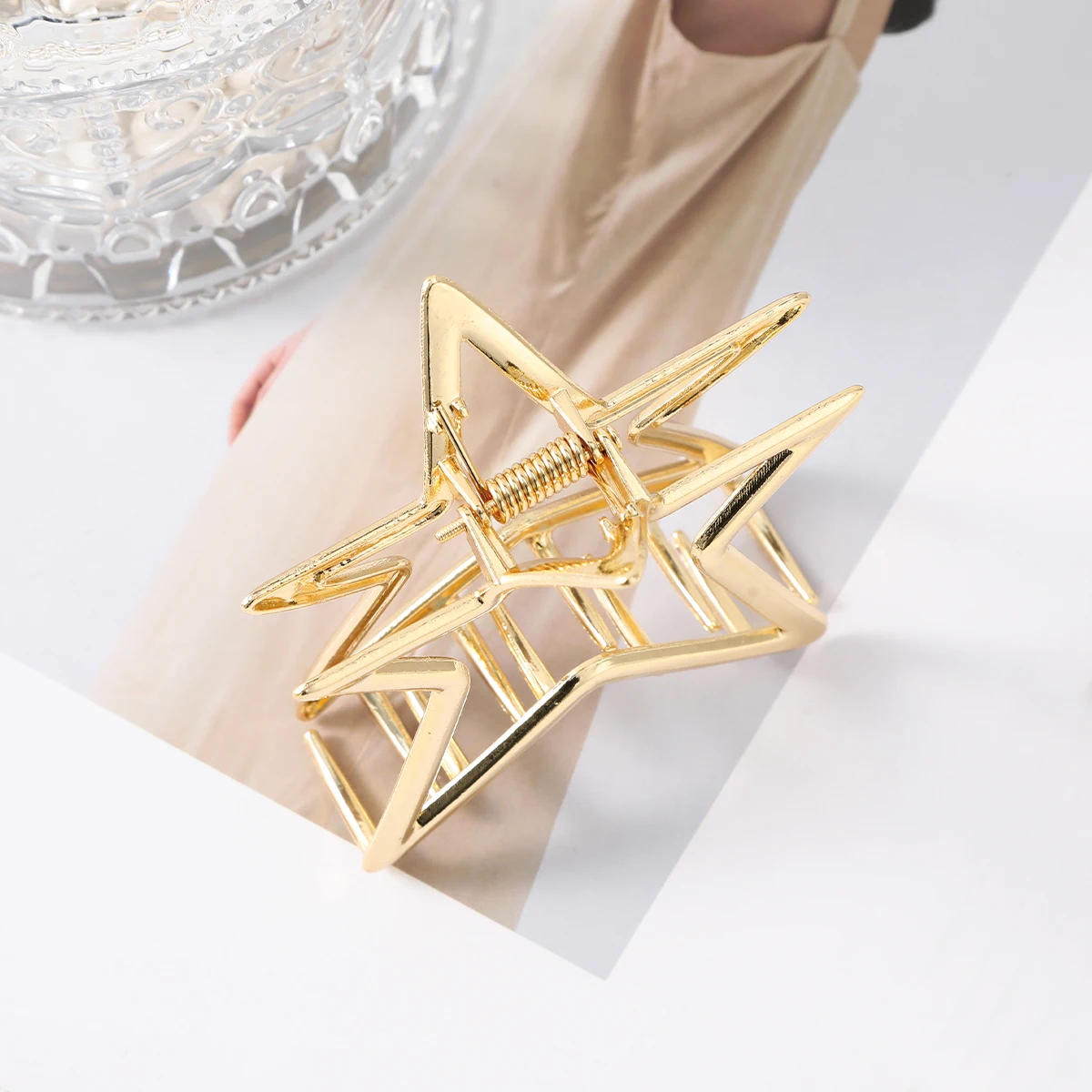 AWAYTR Harajuku Hohlstern Pentagramm Stern Haarklammern Süßer cooler Charme Trend Haarspange für Frauen Y2k Haarschmuck – Detail 8