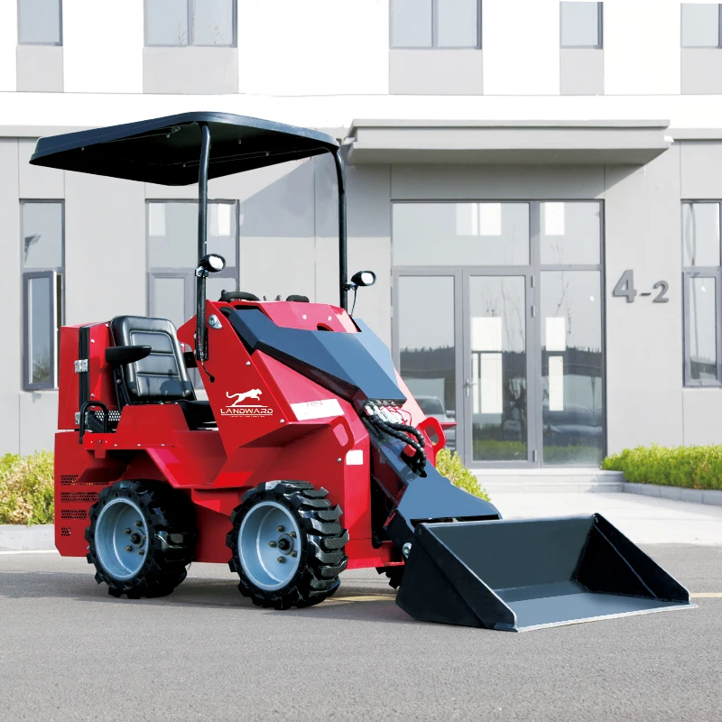 Euro 5 Home Wheel Skid Steer Loader Small 4WD Loading Transporter Diesel Power Crawler Mini Skid Loader Customized