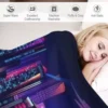 SYNTHWAVE CITY NIGHT LIGHTS Throw Blanket Sofa Blankets Blanket Fluffy 4