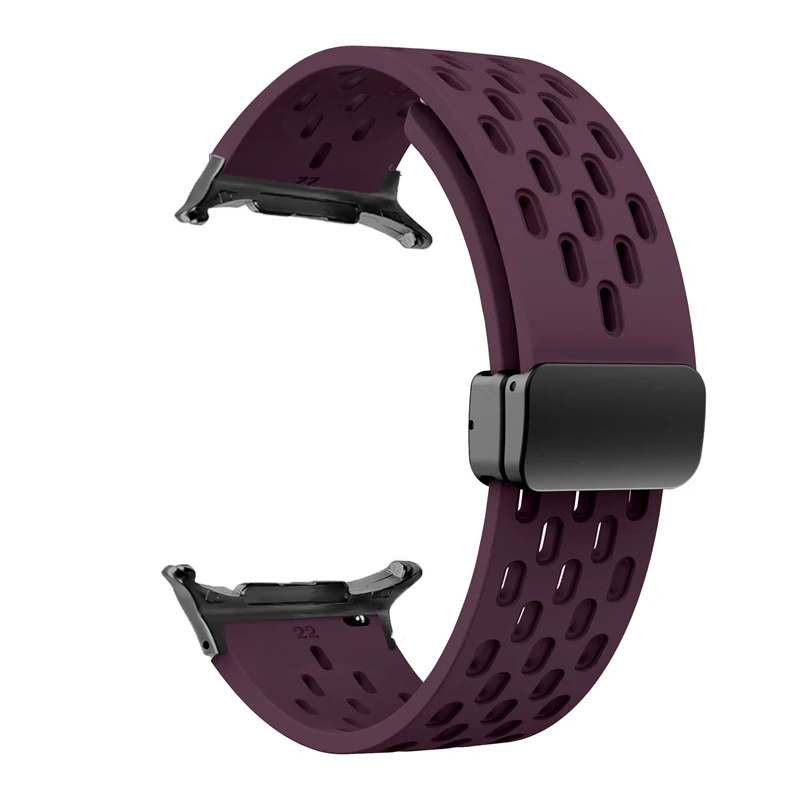 Magnetic Buckle Silicone Watch Strap with No-Gap Design
