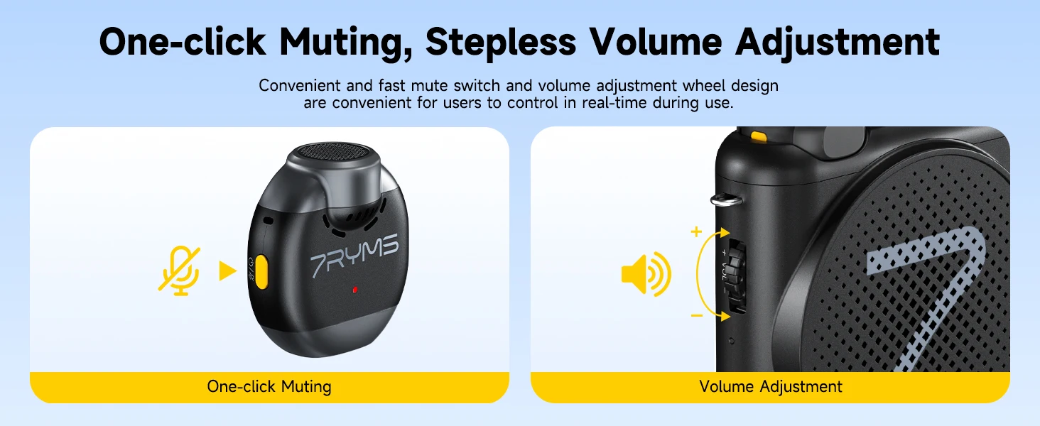 7RYMS WA2 Voice Amplifier with Wireless Lavalier Microphone description image 11