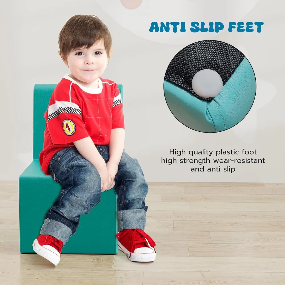 8 PCS Kids Sofa Set, Daycares Chairs for Toddlers Activities, Colorful Modular Flexible Seating Set for Home Preschool Playroom 4