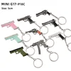 PUBG Game Keychain Weapon Pan Helmet Bulletproof Vest Gun Model Metal Pendant Chaveiro Backpack Car Key Holders 5