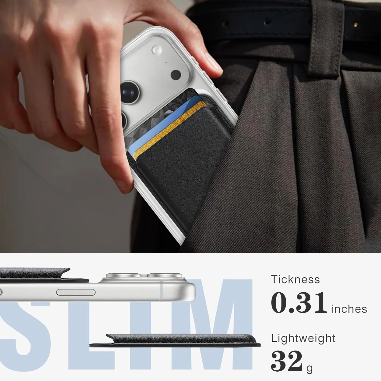 Magnetic Multi-Color Card Holder with Comfortable Grip