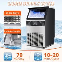 Machine à glaçons professionnelle sous comptoir, production quotidienne de 55/70 kg, bac de stockage de 15 kg, épaisseur réglable, minuterie numérique et nettoyage automatique, filtre intégré, en acier inoxydable pour usage commercial et domestique 6