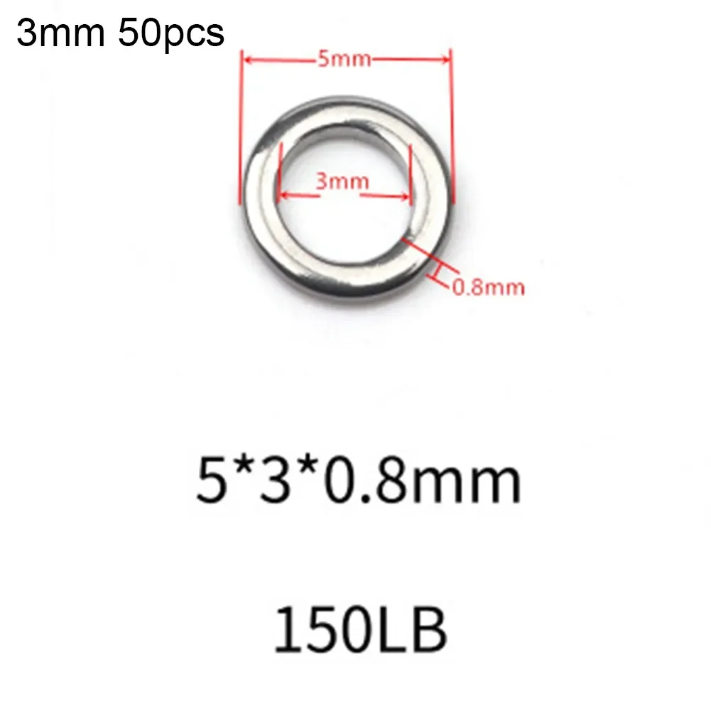 Heavy Duty Fishing Solid Ring Stainless Steel Seamless Split O Ring Swivel Knot Lure Tools Pesca Iscas Fish Tackle Tools 50 PCS fishing tools fishing accessories fishing tool fishing tackle fishing swivels