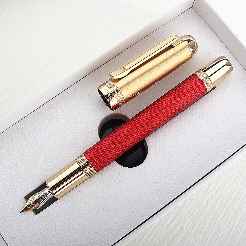 Jinhao 92 Metal Fountain Pen Guard Series EF/F/M Nib Luxury Gift Pens Writing Ink Pen Office School Supplies Red Gold