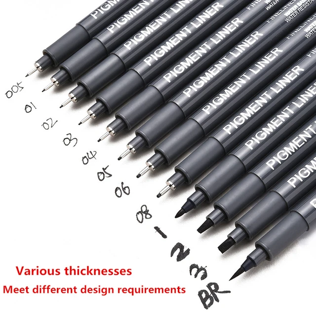 1 Pcs Pigment Liner Micron Pens Neelde Drawing Manga Pen Brush Art Markers  Waterproof Fineliner Sketching Pen Stationery - AliExpress