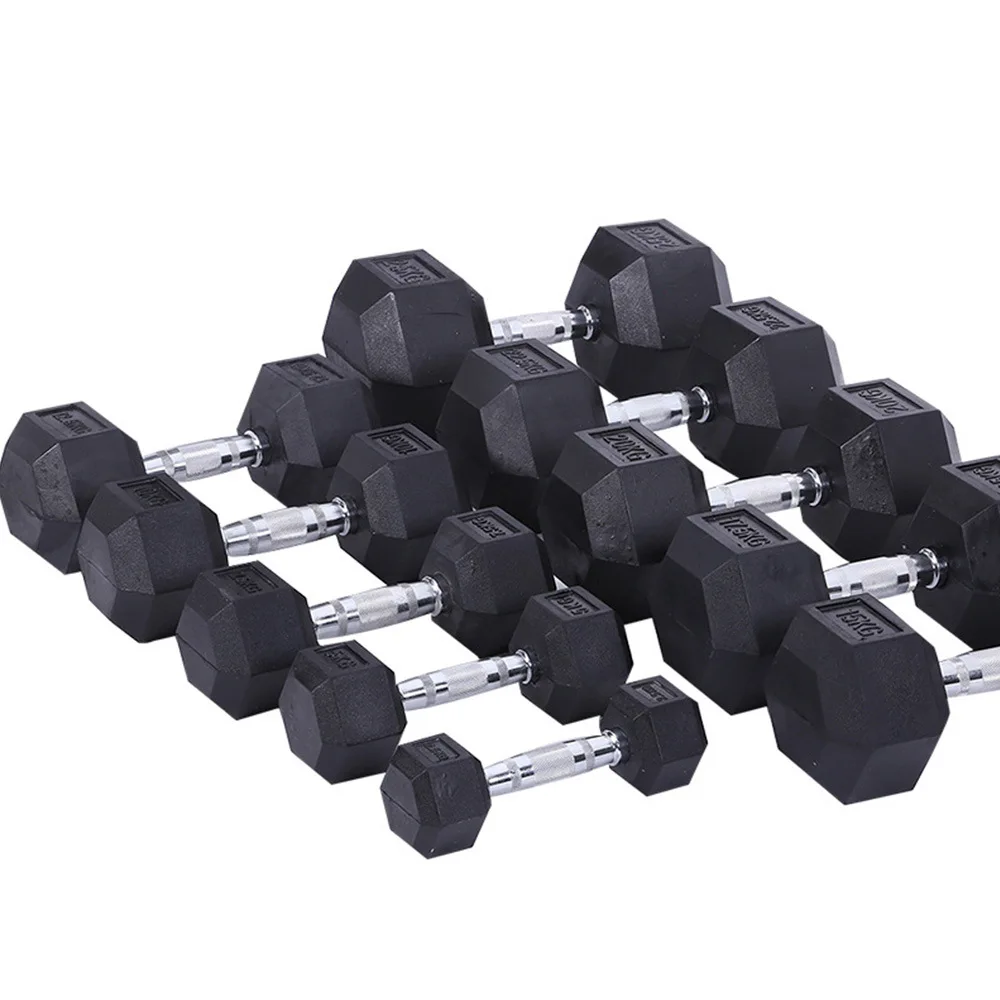 Gym Weight Lifting Black Cheap Hex Lbs Rubber Coated Hex Dumbbells