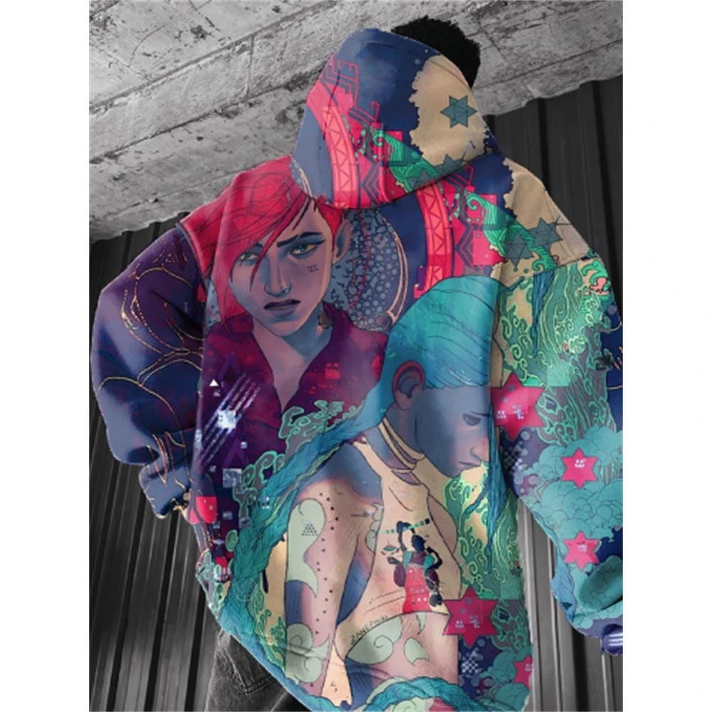 Popular Anime Arcane League Jinx Hoodies 3D Printing Men/Women Cartoon Tracksuit Sweatshirt Long Sleeve Pullover Man Hoodied