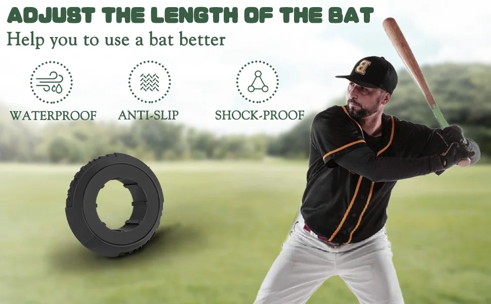 Hikeen 6 Stück Baseballschläger-Griff-Choke-Up-Ringe, Schläger-Choke mit Baseballschläger, gewichteter Swing-Knopf, 15 Unzen für Softball-Swing-Training – Detail 1