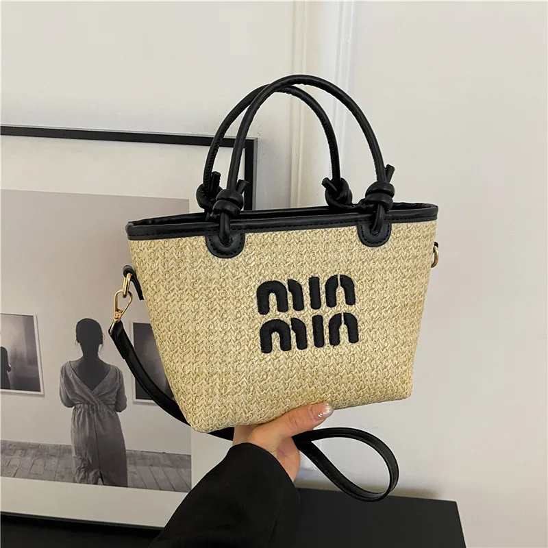 2024 New Summer Grass Basg for Women Bohemian Beach Bag Designer Shoulder Bag Cute Purses and Handbags - Image 3