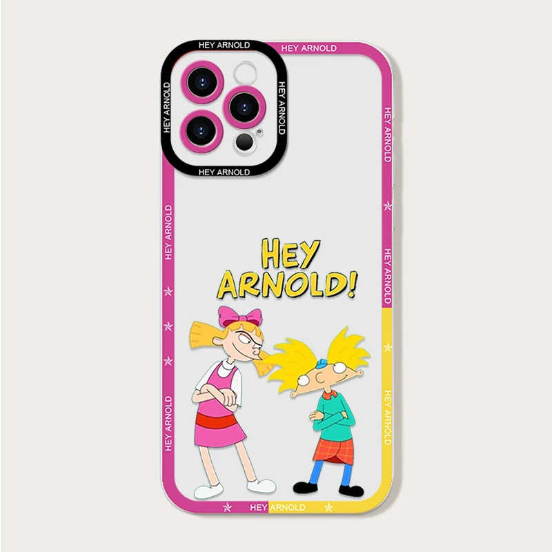 Hey A_Arnolds Cartoon Couple Clear Phone Case