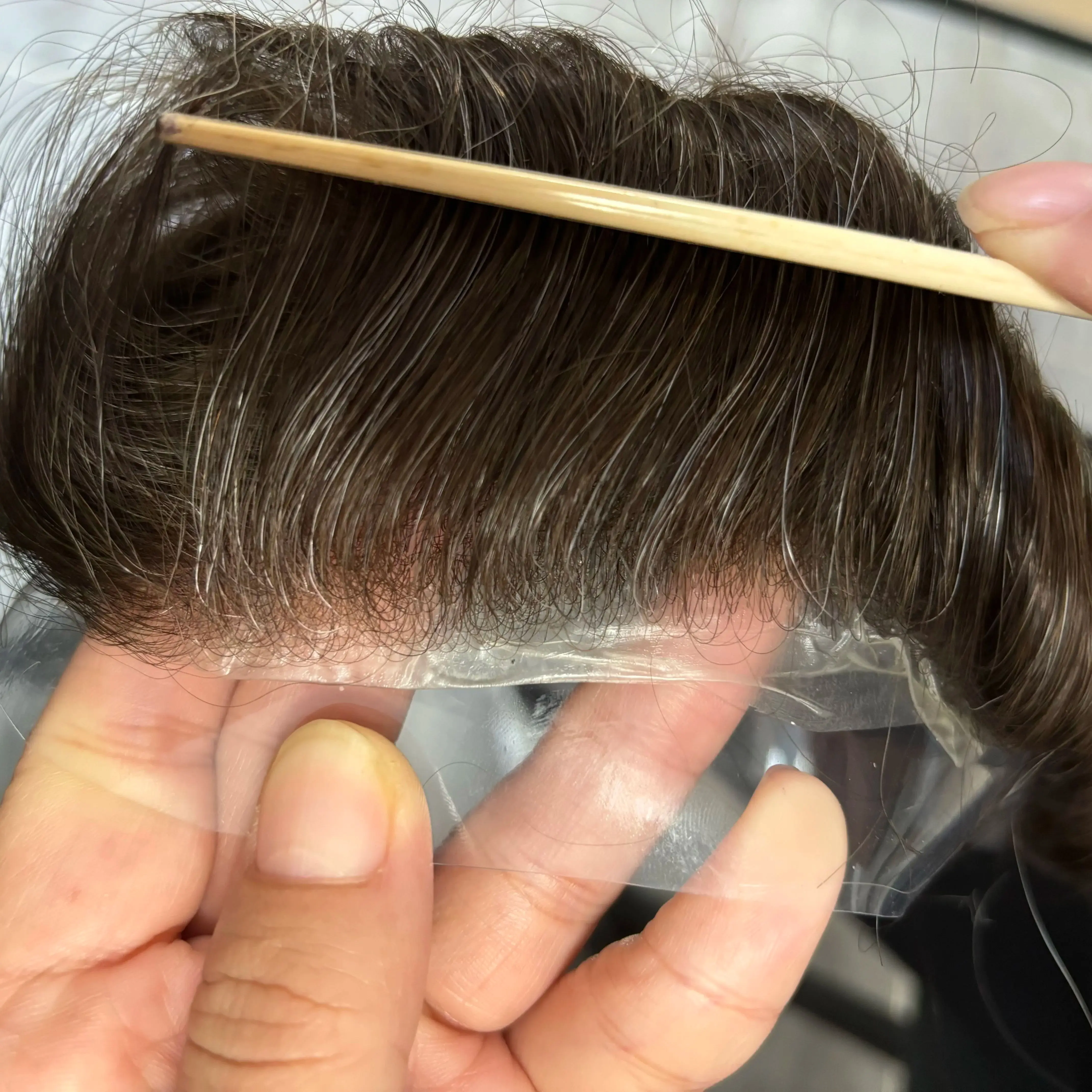 Human Hair Toupee Natural 90Density Capillary Prosthesis System Hairpieces Super Thin 0.02mm Skin Base Natural Hairline Men