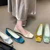 2025Breathable Silk Ballerinas Ballet Flats Women Summer Autumn Slip On Loafers Square Toe Bowknot Flat Casual Shoes 1